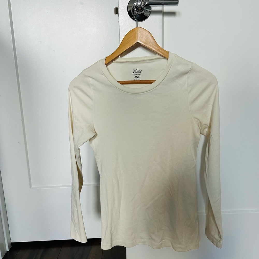 J. Crew Cream Long Sleeve Tee